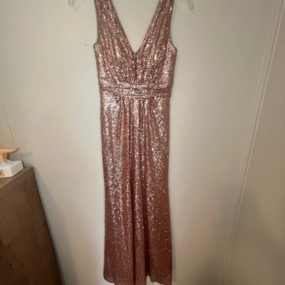 Revelry Bijou Rose Gold Sequin Dress - Picture 1 of 9